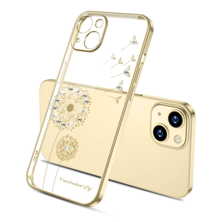 جراب هاتف TPU مطلي بالكهرباء من زهرة الهندباء الماسية، مناسب لأجهزة iPhone 14 وiPhone 14 Plus وiPhone 14 Pro وiPhone 14 Pro Max