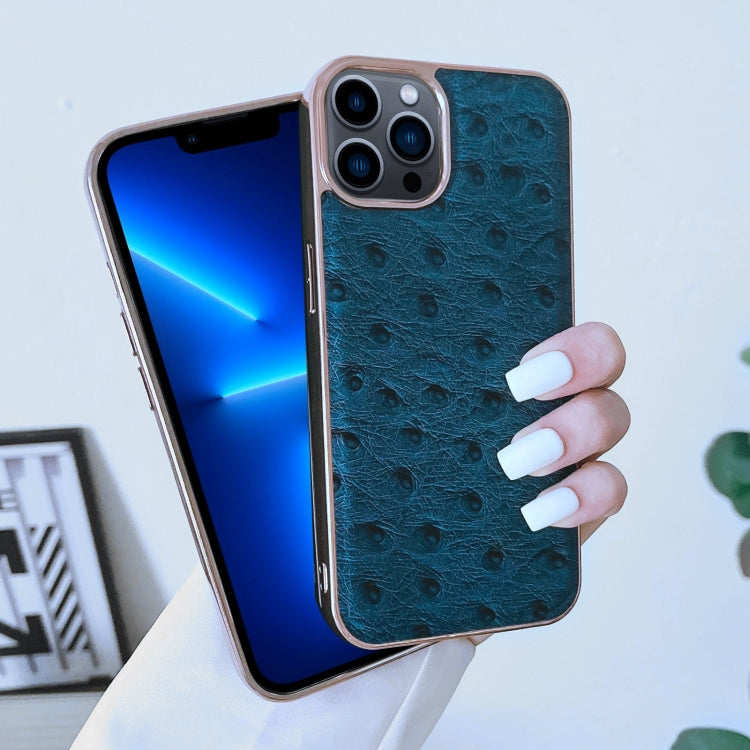 جراب نانو من الجلد الطبيعي بنسيج النعام، مناسب لأجهزة iPhone 13 Pro وiPhone 13 Pro Max وiPhone 13 وiPhone 14 Plus وiPhone 14 Pro Max وiPhone 14 Pro وiPhone 14