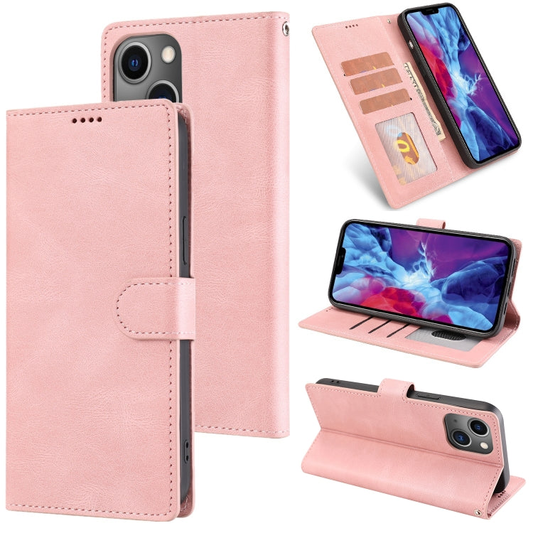 جراب جلدي كلاسيكي فاخر بملمس جلد العجل، مناسب لأجهزة iPhone 14 وiPhone 14 Plus وiPhone 14 Pro وiPhone 14 Pro Max