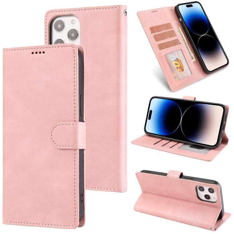 جراب جلدي كلاسيكي فاخر بملمس جلد العجل، مناسب لأجهزة iPhone 14 وiPhone 14 Plus وiPhone 14 Pro وiPhone 14 Pro Max