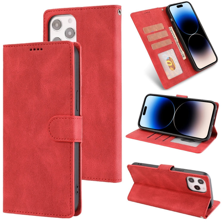 جراب جلدي كلاسيكي فاخر بملمس جلد العجل، مناسب لأجهزة iPhone 14 وiPhone 14 Plus وiPhone 14 Pro وiPhone 14 Pro Max