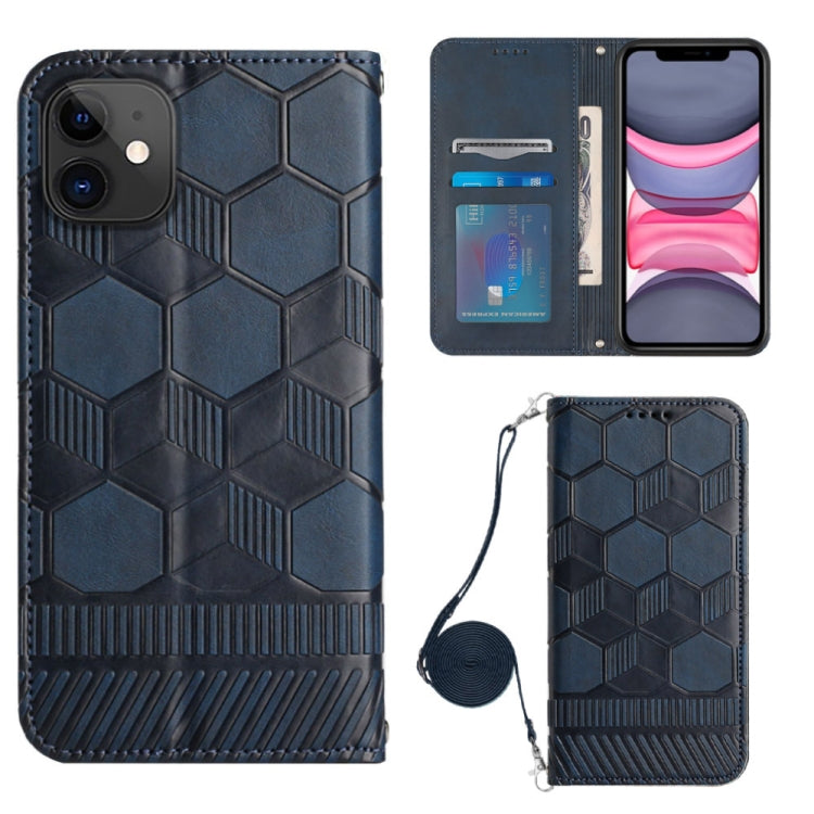 Crossbody Football Texture Magnetic PU Phone Case, For iPhone 11, For iPhone 11 Pro, For iPhone 11 Pro Max, For iPhone 12, For iPhone 12 Mini, For iPhone 12 Pro, For iPhone 12 Pro Max, For iPhone 13