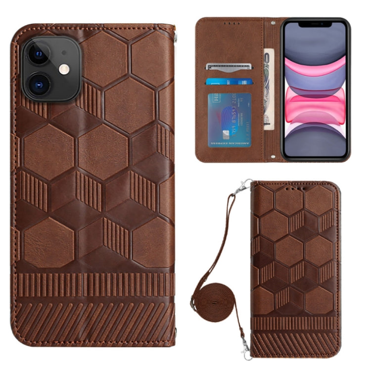Crossbody Football Texture Magnetic PU Phone Case, For iPhone 11, For iPhone 11 Pro, For iPhone 11 Pro Max, For iPhone 12, For iPhone 12 Mini, For iPhone 12 Pro, For iPhone 12 Pro Max, For iPhone 13