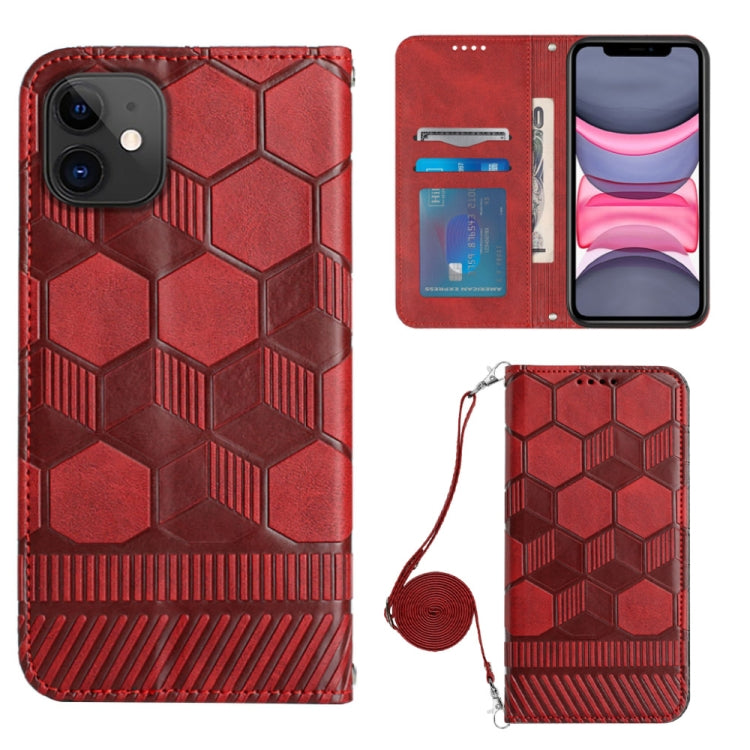 Crossbody Football Texture Magnetic PU Phone Case, For iPhone 11, For iPhone 11 Pro, For iPhone 11 Pro Max, For iPhone 12, For iPhone 12 Mini, For iPhone 12 Pro, For iPhone 12 Pro Max, For iPhone 13