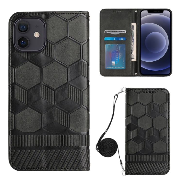 Crossbody Football Texture Magnetic PU Phone Case, For iPhone 11, For iPhone 11 Pro, For iPhone 11 Pro Max, For iPhone 12, For iPhone 12 Mini, For iPhone 12 Pro, For iPhone 12 Pro Max, For iPhone 13