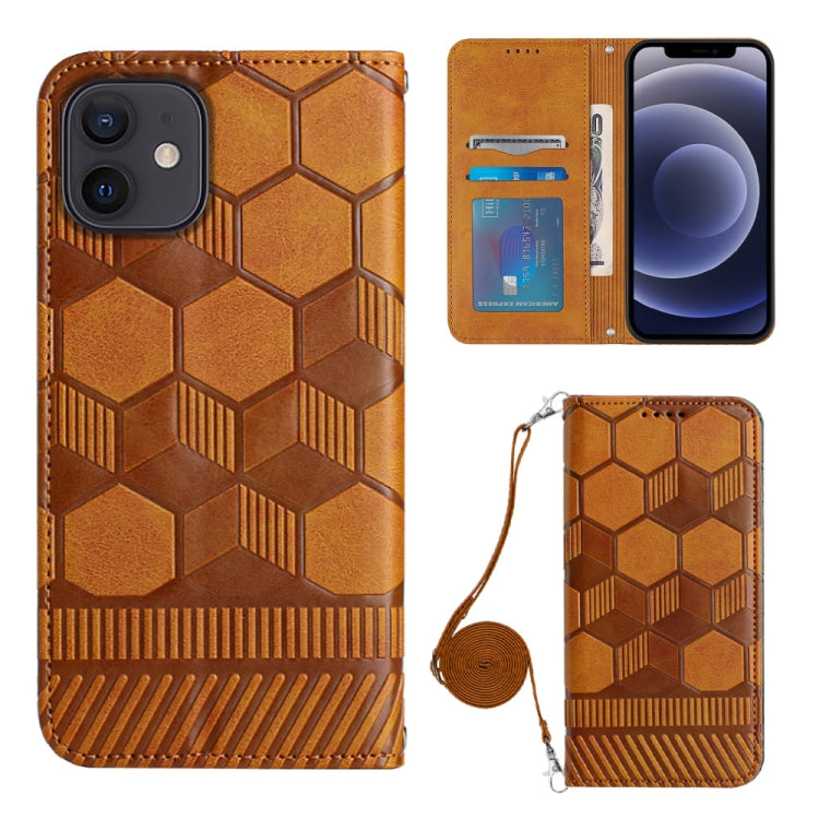 Crossbody Football Texture Magnetic PU Phone Case, For iPhone 11, For iPhone 11 Pro, For iPhone 11 Pro Max, For iPhone 12, For iPhone 12 Mini, For iPhone 12 Pro, For iPhone 12 Pro Max, For iPhone 13
