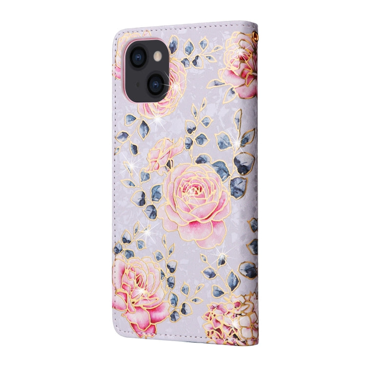 Bronzing Painting RFID Leather Case, For iPhone 14, For iPhone 14 Plus, For iPhone 14 Pro, For iPhone 14 Pro Max, For iPhone 13 mini, For iPhone 13, For iPhone 13 Pro, For iPhone 13 Pro Max
