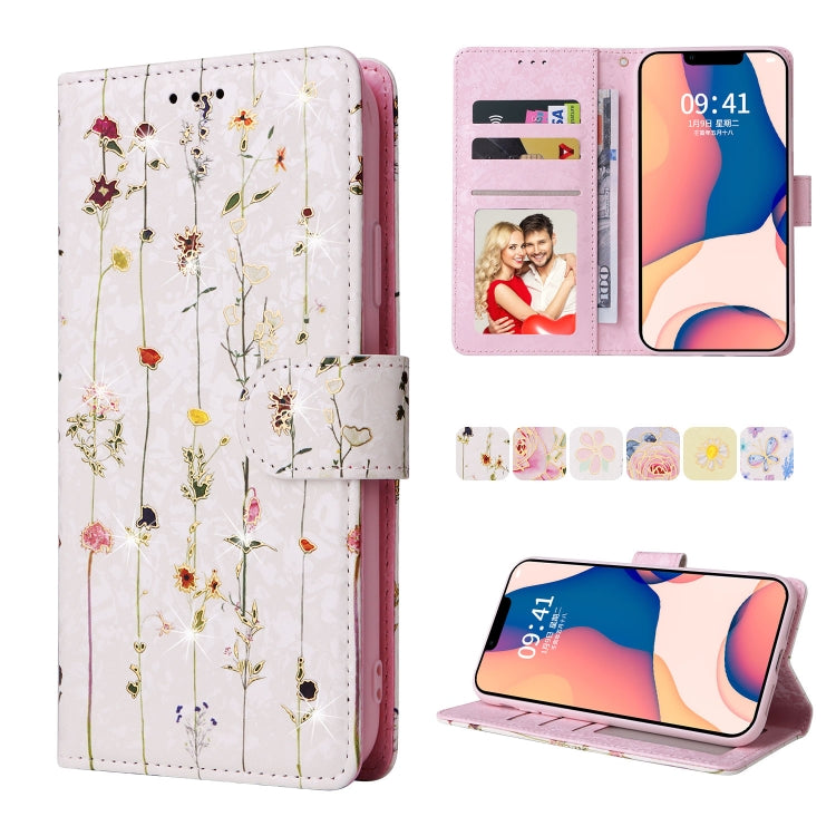 Bronzing Painting RFID Leather Case, For iPhone 14, For iPhone 14 Plus, For iPhone 14 Pro, For iPhone 14 Pro Max, For iPhone 13 mini, For iPhone 13, For iPhone 13 Pro, For iPhone 13 Pro Max