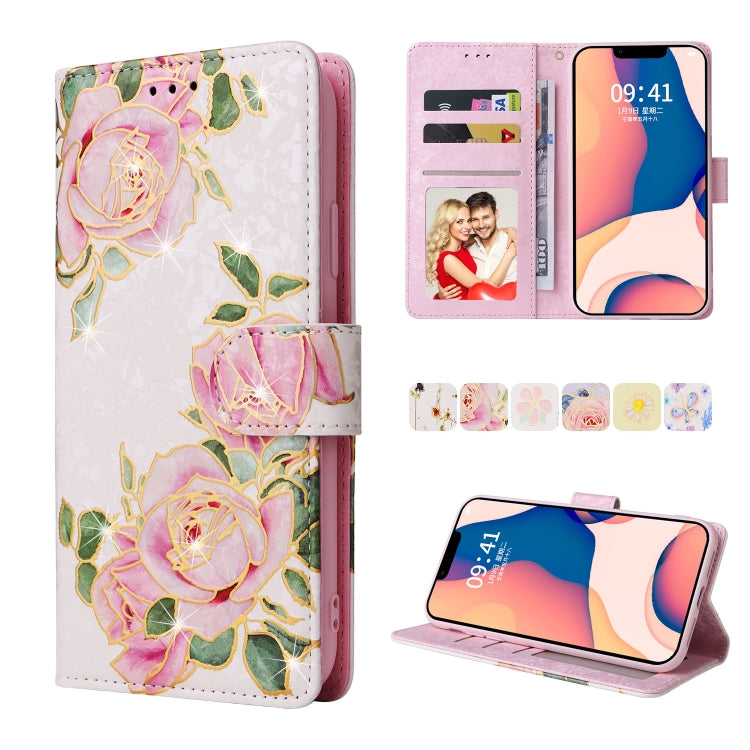 Bronzing Painting RFID Leather Case, For iPhone 14, For iPhone 14 Plus, For iPhone 14 Pro, For iPhone 14 Pro Max, For iPhone 13 mini, For iPhone 13, For iPhone 13 Pro, For iPhone 13 Pro Max