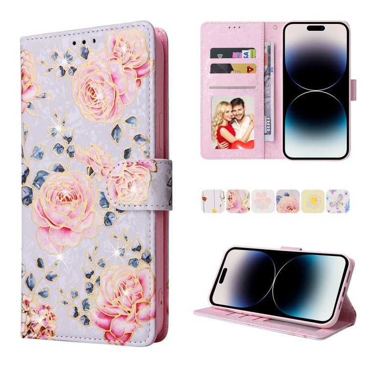 Bronzing Painting RFID Leather Case, For iPhone 14, For iPhone 14 Plus, For iPhone 14 Pro, For iPhone 14 Pro Max, For iPhone 13 mini, For iPhone 13, For iPhone 13 Pro, For iPhone 13 Pro Max