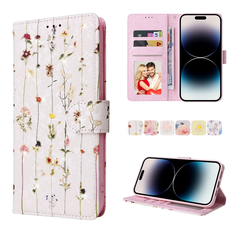 Bronzing Painting RFID Leather Case, For iPhone 14, For iPhone 14 Plus, For iPhone 14 Pro, For iPhone 14 Pro Max, For iPhone 13 mini, For iPhone 13, For iPhone 13 Pro, For iPhone 13 Pro Max