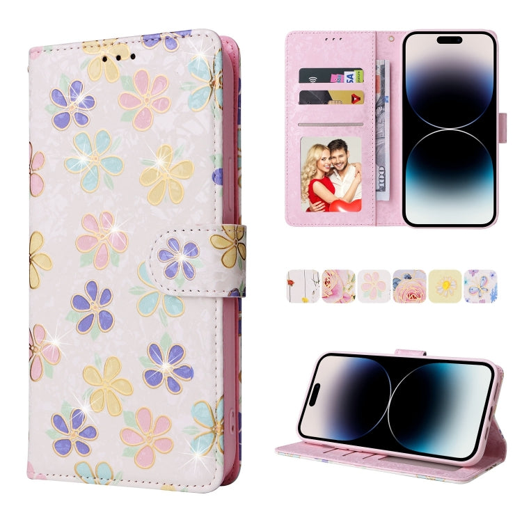 Bronzing Painting RFID Leather Case, For iPhone 14, For iPhone 14 Plus, For iPhone 14 Pro, For iPhone 14 Pro Max, For iPhone 13 mini, For iPhone 13, For iPhone 13 Pro, For iPhone 13 Pro Max