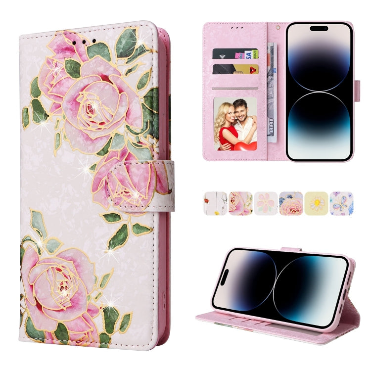Bronzing Painting RFID Leather Case, For iPhone 14, For iPhone 14 Plus, For iPhone 14 Pro, For iPhone 14 Pro Max, For iPhone 13 mini, For iPhone 13, For iPhone 13 Pro, For iPhone 13 Pro Max