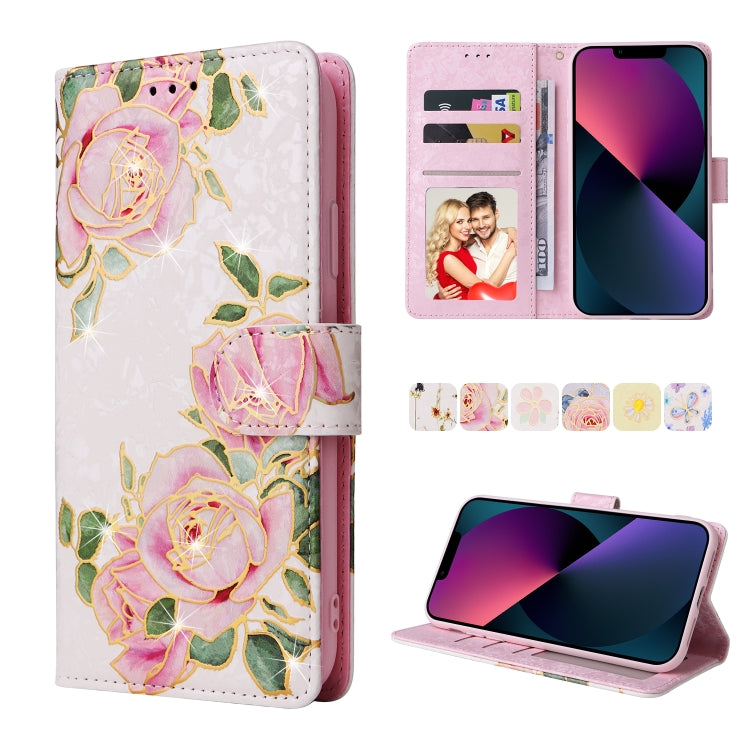 Bronzing Painting RFID Leather Case, For iPhone 14, For iPhone 14 Plus, For iPhone 14 Pro, For iPhone 14 Pro Max, For iPhone 13 mini, For iPhone 13, For iPhone 13 Pro, For iPhone 13 Pro Max