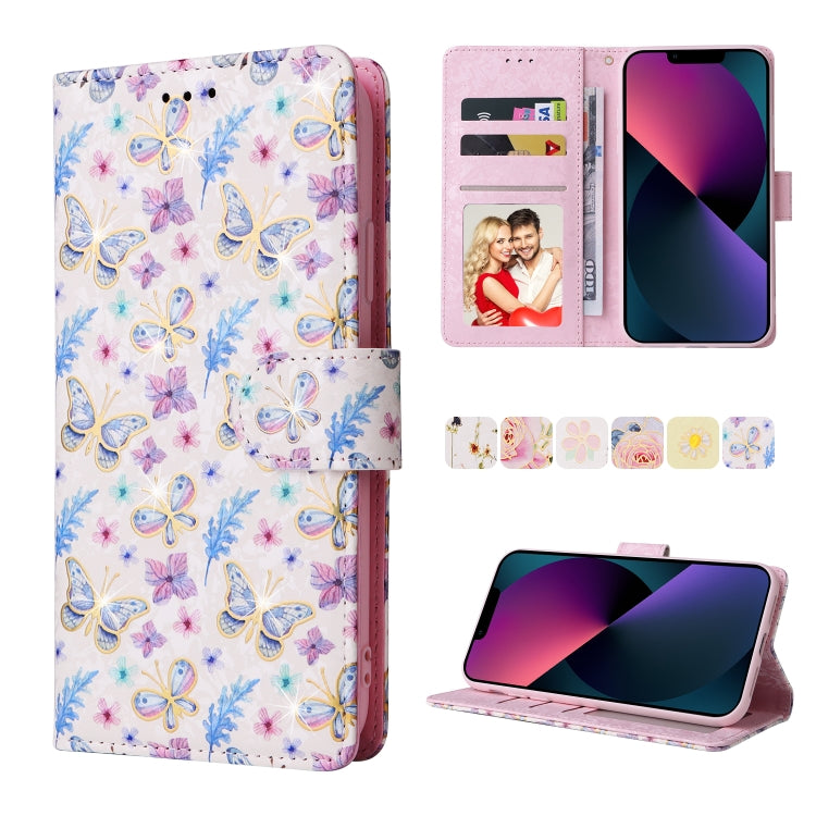 Bronzing Painting RFID Leather Case, For iPhone 14, For iPhone 14 Plus, For iPhone 14 Pro, For iPhone 14 Pro Max, For iPhone 13 mini, For iPhone 13, For iPhone 13 Pro, For iPhone 13 Pro Max
