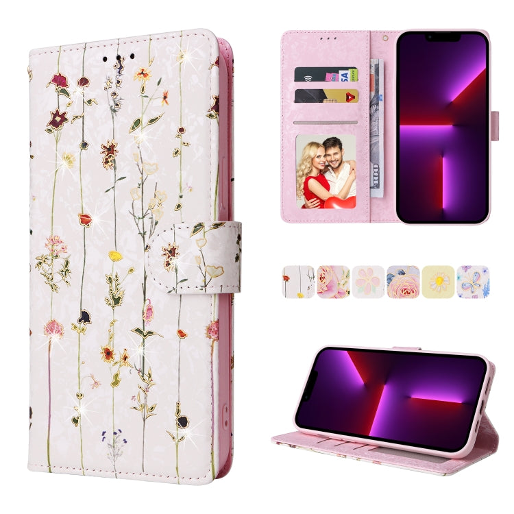 Bronzing Painting RFID Leather Case, For iPhone 14, For iPhone 14 Plus, For iPhone 14 Pro, For iPhone 14 Pro Max, For iPhone 13 mini, For iPhone 13, For iPhone 13 Pro, For iPhone 13 Pro Max