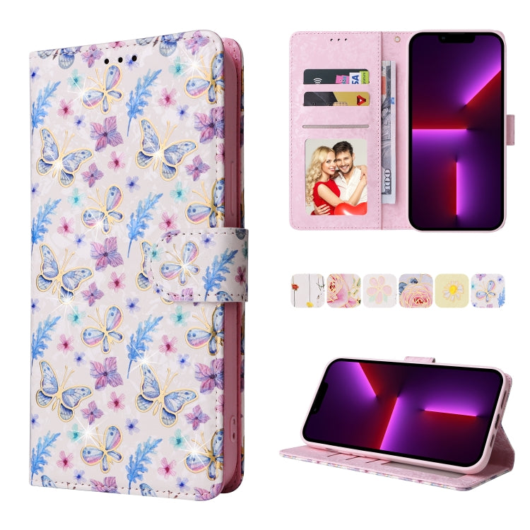 Bronzing Painting RFID Leather Case, For iPhone 14, For iPhone 14 Plus, For iPhone 14 Pro, For iPhone 14 Pro Max, For iPhone 13 mini, For iPhone 13, For iPhone 13 Pro, For iPhone 13 Pro Max