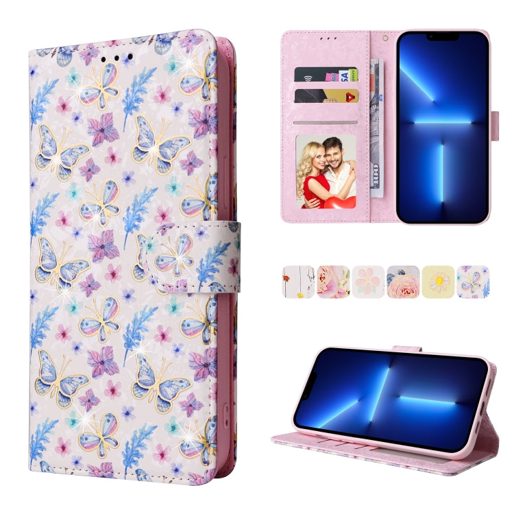 Bronzing Painting RFID Leather Case, For iPhone 14, For iPhone 14 Plus, For iPhone 14 Pro, For iPhone 14 Pro Max, For iPhone 13 mini, For iPhone 13, For iPhone 13 Pro, For iPhone 13 Pro Max