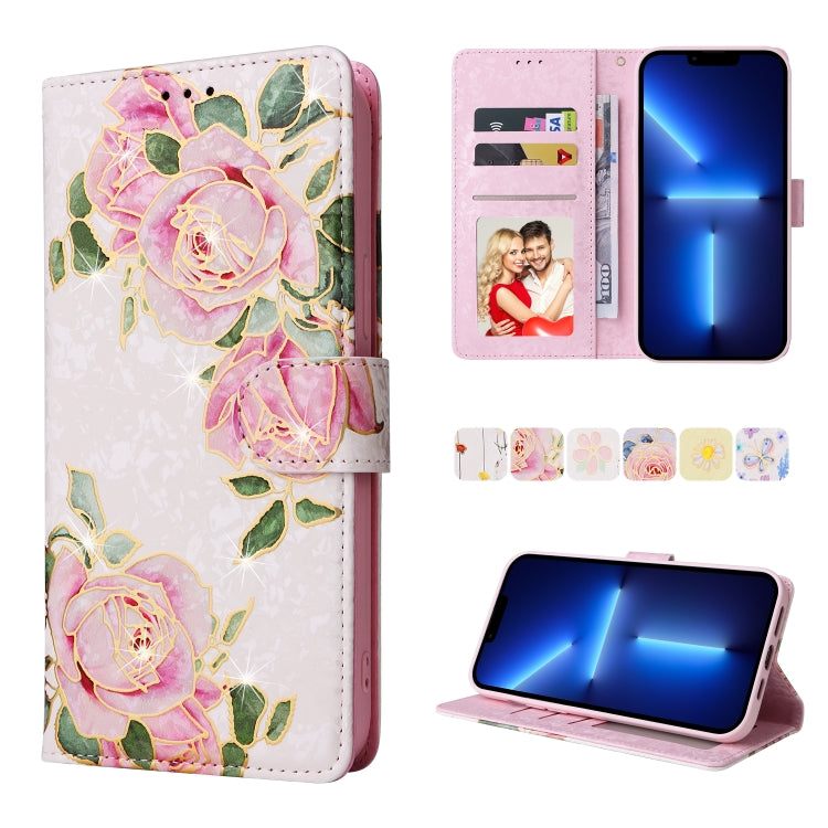 Bronzing Painting RFID Leather Case, For iPhone 14, For iPhone 14 Plus, For iPhone 14 Pro, For iPhone 14 Pro Max, For iPhone 13 mini, For iPhone 13, For iPhone 13 Pro, For iPhone 13 Pro Max