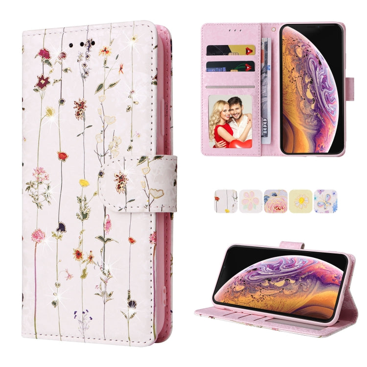 Bronzing Painting RFID Leather Case, For iPhone X / XS, For iPhone 7 Plus / 8 Plus, For iPhone SE 2022 / SE 2020 / 7 / 8
