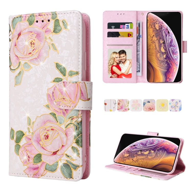 Bronzing Painting RFID Leather Case, For iPhone X / XS, For iPhone 7 Plus / 8 Plus, For iPhone SE 2022 / SE 2020 / 7 / 8