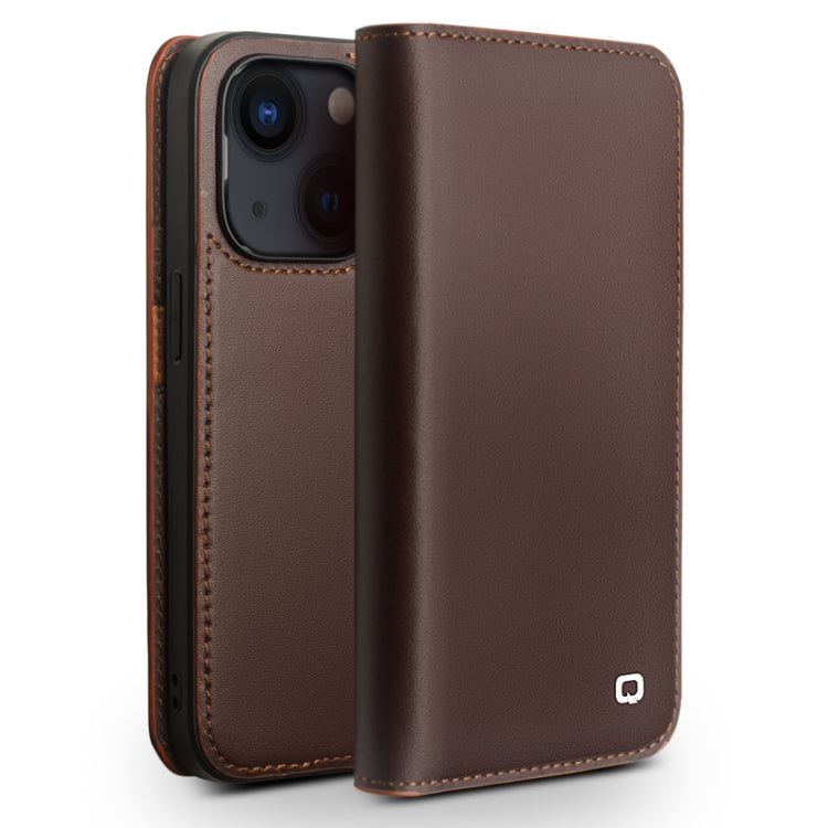 جراب هاتف QIALINO Business قلاب أفقي من البولي يوريثان، مناسب لأجهزة iPhone 14 وiPhone 14 Plus وiPhone 14 Pro وiPhone 14 Pro Max