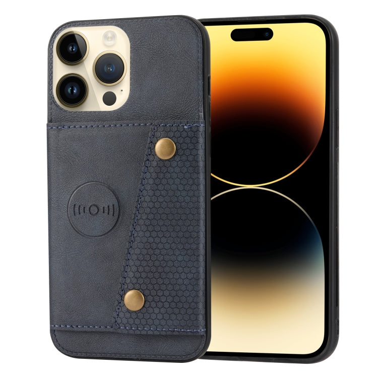 Double Buckle Card Slots PU+TPU Phone Case, For iPhone 14, For iPhone 14 Plus, For iPhone 14 Pro, For iPhone 14 Pro Max