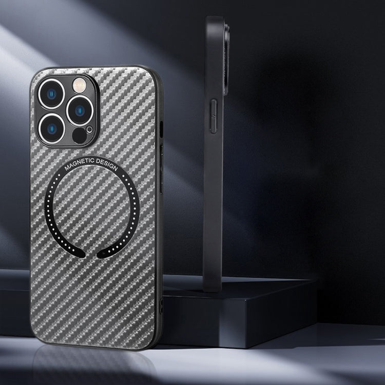 Carbon Fiber Texture MagSafe Magnetic Phone Case, For iPhone 11, For iPhone 11 Pro, For iPhone 11 Pro Max
