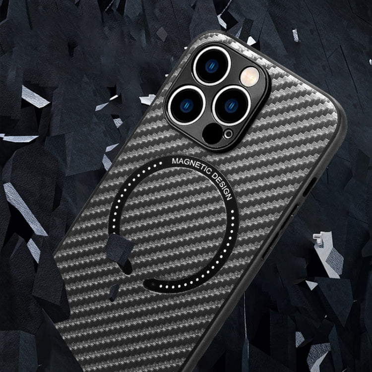 Carbon Fiber Texture MagSafe Magnetic Phone Case, For iPhone 11, For iPhone 11 Pro, For iPhone 11 Pro Max