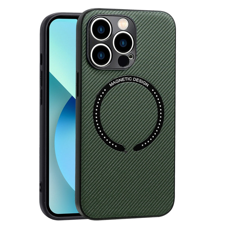 Carbon Fiber Texture MagSafe Magnetic Phone Case, For iPhone 11, For iPhone 11 Pro, For iPhone 11 Pro Max