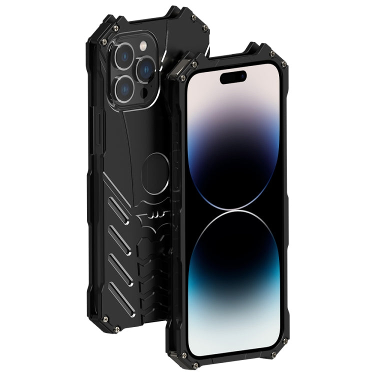 جراب حماية معدني لهاتف محمول من R-JUST Batman، مناسب لأجهزة iPhone 14 وiPhone 14 Plus وiPhone 14 Pro وiPhone 14 Pro Max