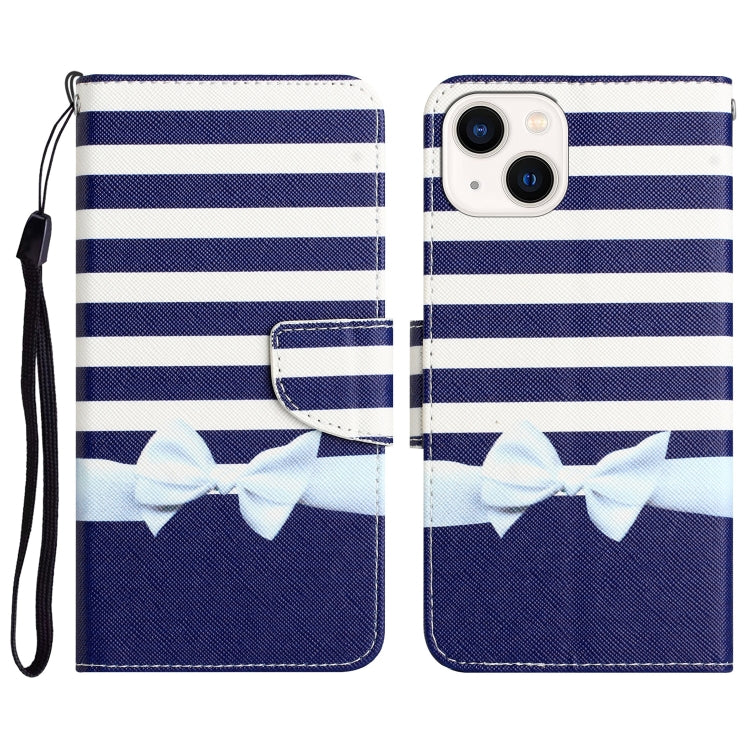 Colored Drawing Leather Phone Case, For iPhone 14, For iPhone 14 Plus, For iPhone 14 Pro