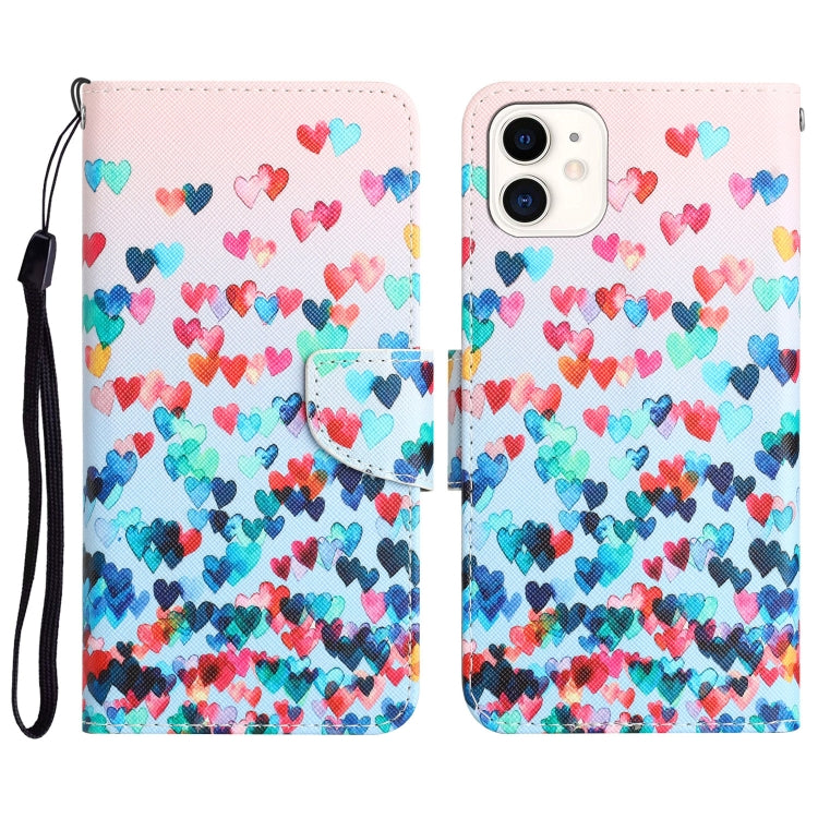 Colored Drawing Leather Phone Case, For iPhone 12 / 12 Pro, For iPhone 12 Pro Max, For iPhone 11