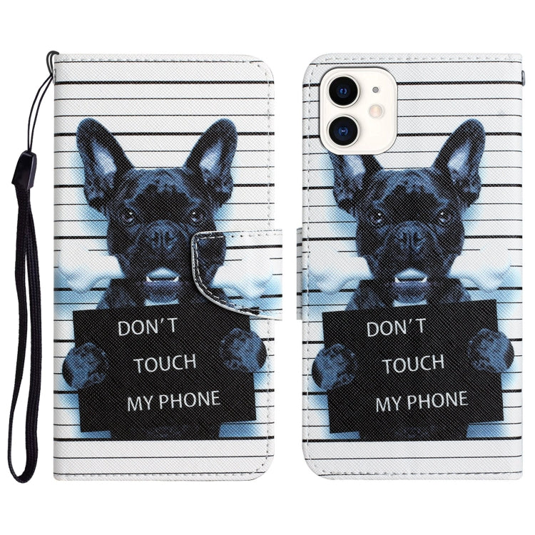 Colored Drawing Leather Phone Case, For iPhone 12 / 12 Pro, For iPhone 12 Pro Max, For iPhone 11