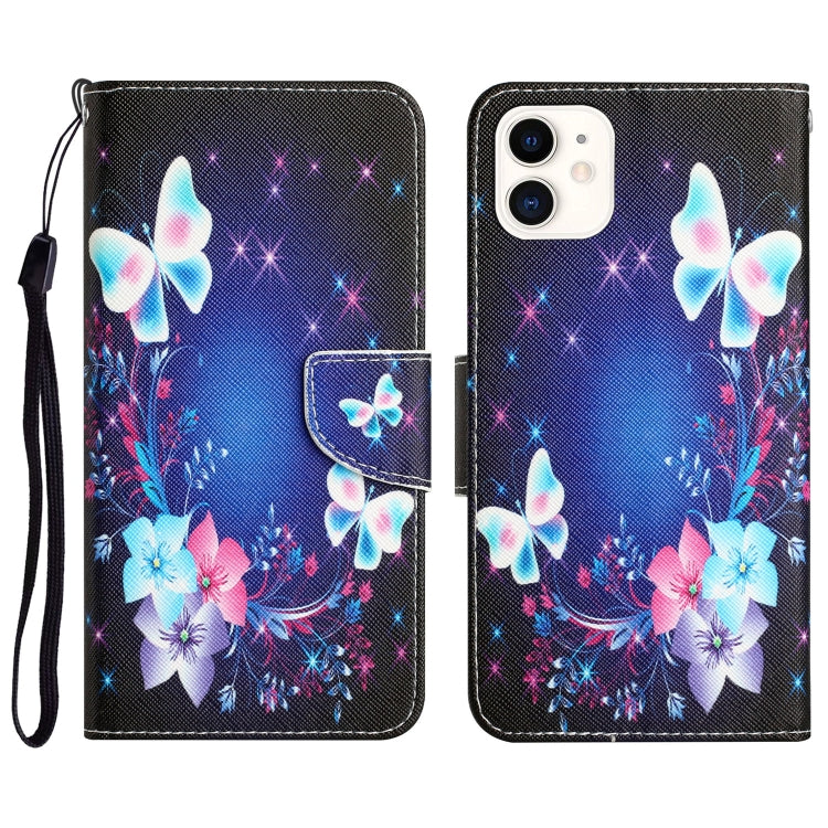 Colored Drawing Leather Phone Case, For iPhone 12 / 12 Pro, For iPhone 12 Pro Max, For iPhone 11
