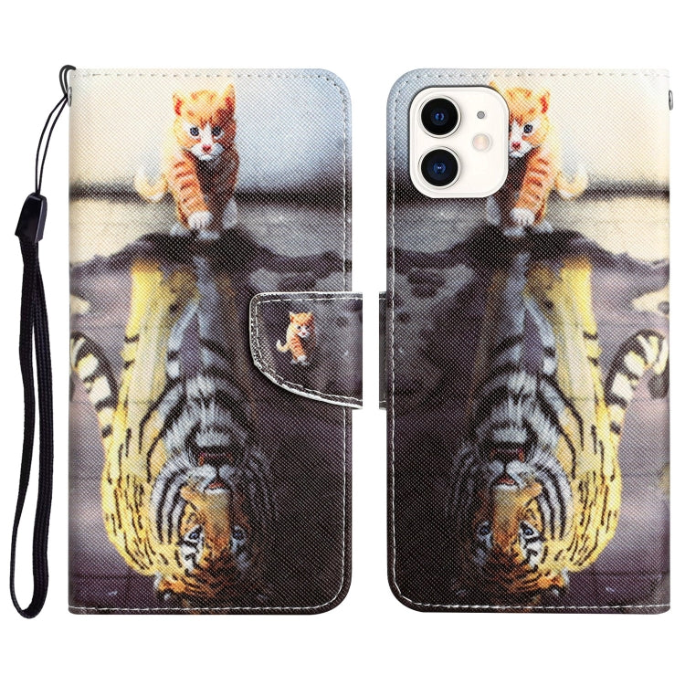 Colored Drawing Leather Phone Case, For iPhone 12 / 12 Pro, For iPhone 12 Pro Max, For iPhone 11