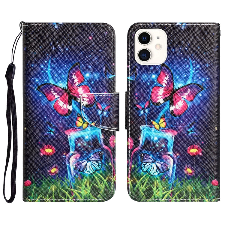 Colored Drawing Leather Phone Case, For iPhone 12 / 12 Pro, For iPhone 12 Pro Max, For iPhone 11