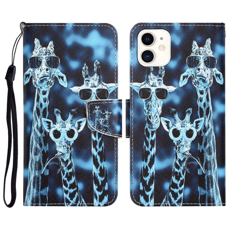 Colored Drawing Leather Phone Case, For iPhone 12 / 12 Pro, For iPhone 12 Pro Max, For iPhone 11