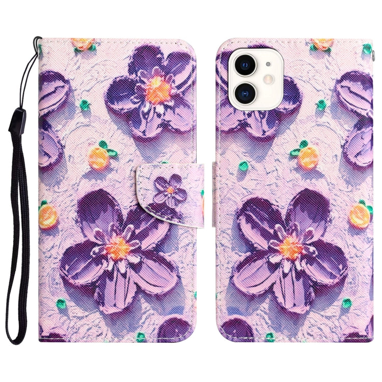 Colored Drawing Leather Phone Case, For iPhone 12 / 12 Pro, For iPhone 12 Pro Max, For iPhone 11