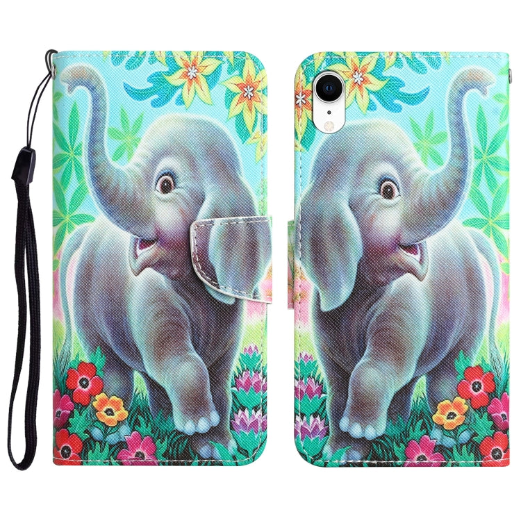 Colored Drawing Leather Phone Case, For iPhone XR, For iPhone X, For iPhone 7 / 8