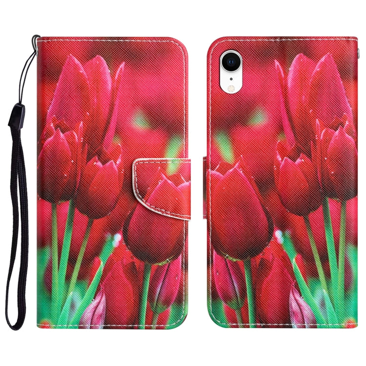 Colored Drawing Leather Phone Case, For iPhone XR, For iPhone X, For iPhone 7 / 8