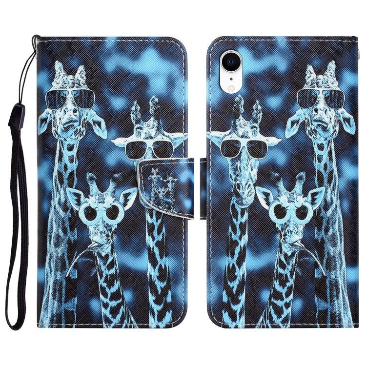 Colored Drawing Leather Phone Case, For iPhone XR, For iPhone X, For iPhone 7 / 8
