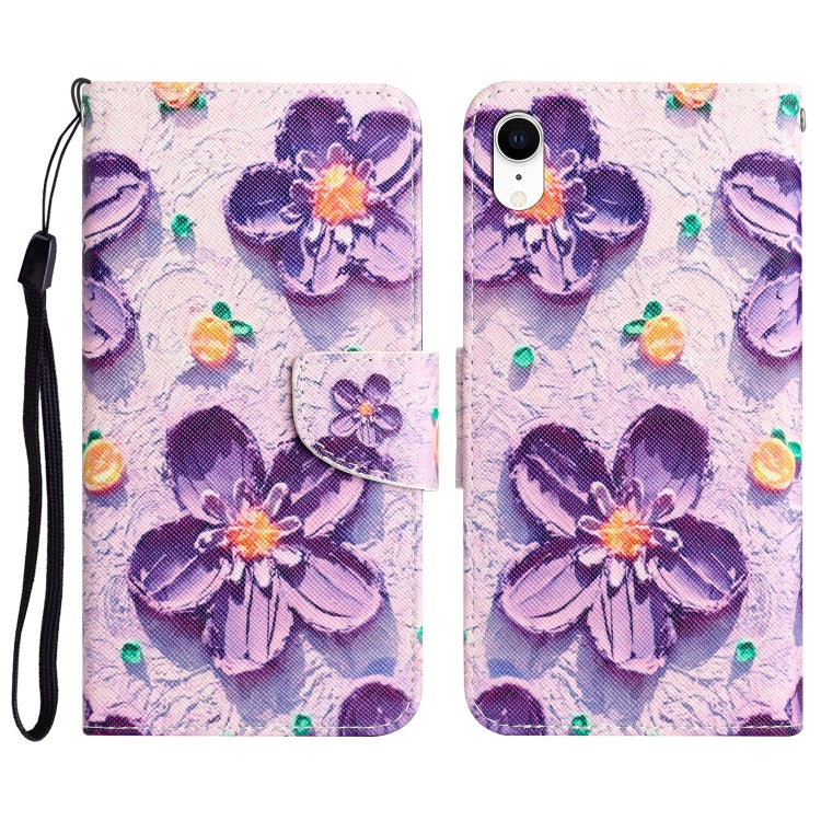 Colored Drawing Leather Phone Case, For iPhone XR, For iPhone X, For iPhone 7 / 8