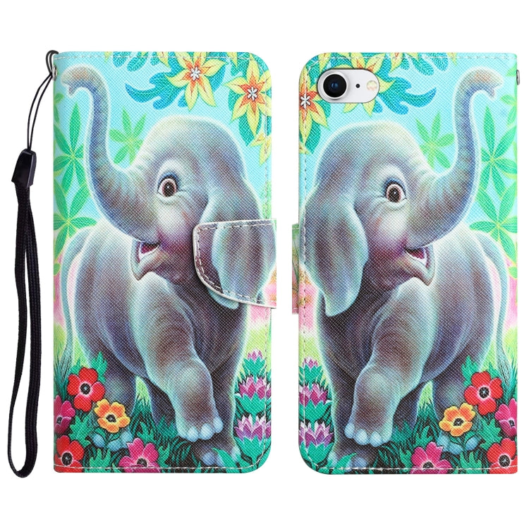 Colored Drawing Leather Phone Case, For iPhone XR, For iPhone X, For iPhone 7 / 8