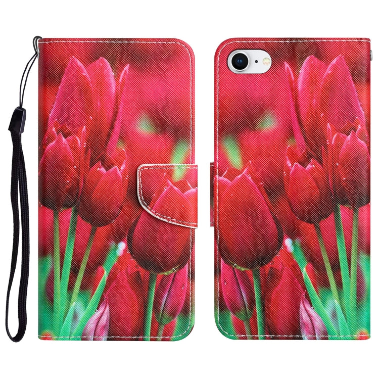 Colored Drawing Leather Phone Case, For iPhone XR, For iPhone X, For iPhone 7 / 8