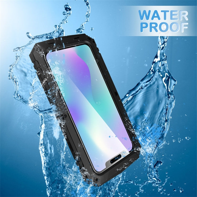 جراب واقٍ معدني مقاوم للصدمات والماء والغبار والسيليكون مع حامل، لهاتف iPhone 11، وiPhone 11 Pro، وiPhone 11 Pro Max، وiPhone XS Max، وGalaxy S20 Ultra