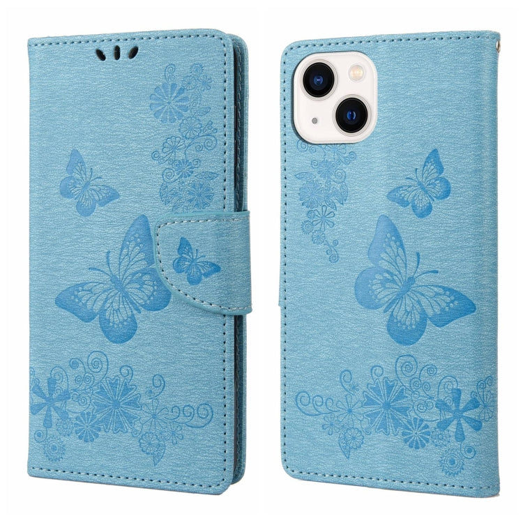 Butterfly Embossed Horizontal Flip Leather Phone Case, For iPhone 14, For iPhone 14 Plus, For iPhone 14 Pro, For iPhone 14 Pro Max