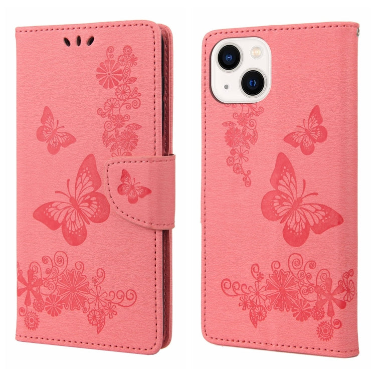 Butterfly Embossed Horizontal Flip Leather Phone Case, For iPhone 14, For iPhone 14 Plus, For iPhone 14 Pro, For iPhone 14 Pro Max