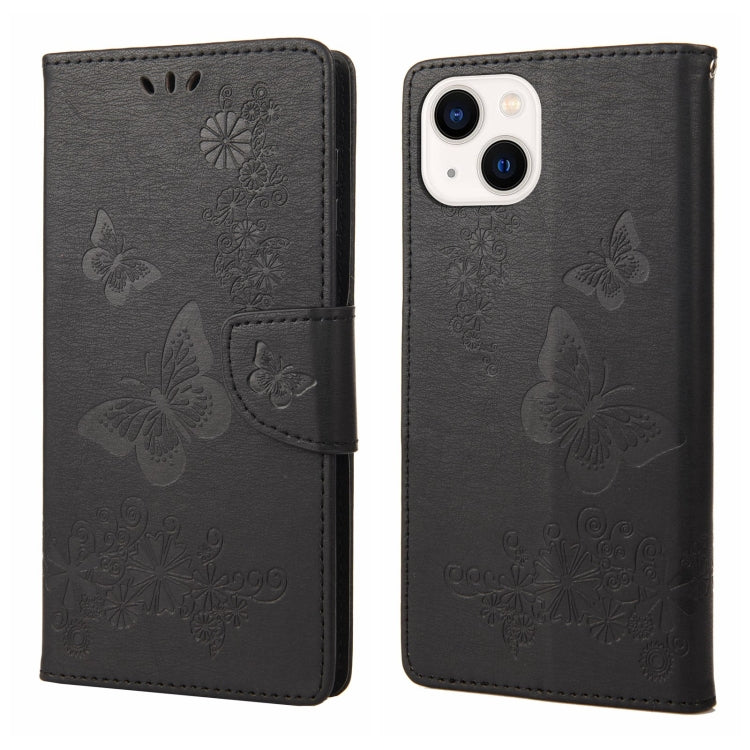 Butterfly Embossed Horizontal Flip Leather Phone Case, For iPhone 14, For iPhone 14 Plus, For iPhone 14 Pro, For iPhone 14 Pro Max