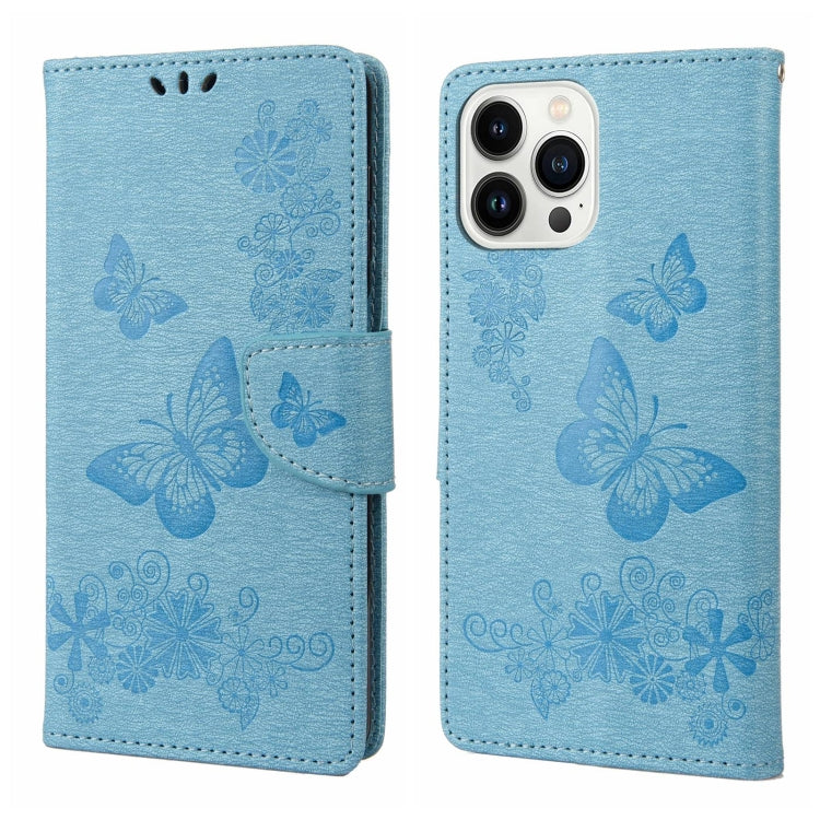 Butterfly Embossed Horizontal Flip Leather Phone Case, For iPhone 14, For iPhone 14 Plus, For iPhone 14 Pro, For iPhone 14 Pro Max